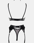 valentina heart noir set black lace sheer mesh romantic heart detail lingerie set