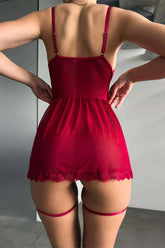 Sheer lace babydoll slip with lace-up detail – luxury women’s lingerie – SultryGirls
