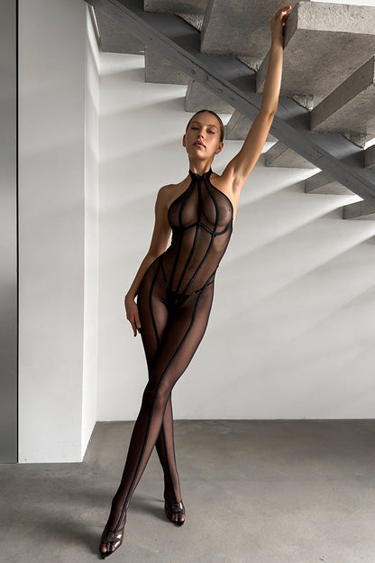 Sheer mesh jumpsuit lingerie set – luxury women’s lingerie – SultryGirls
