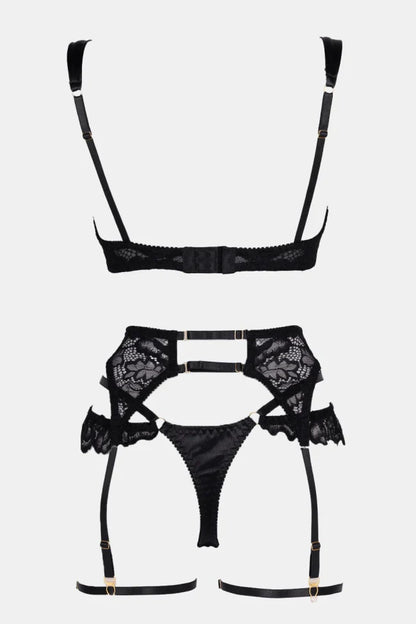 valora black lace lingerie set sheer mesh elegant floral lace sexy lingerie set