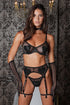 valentina heart noir set black lace sheer mesh romantic heart detail lingerie set
