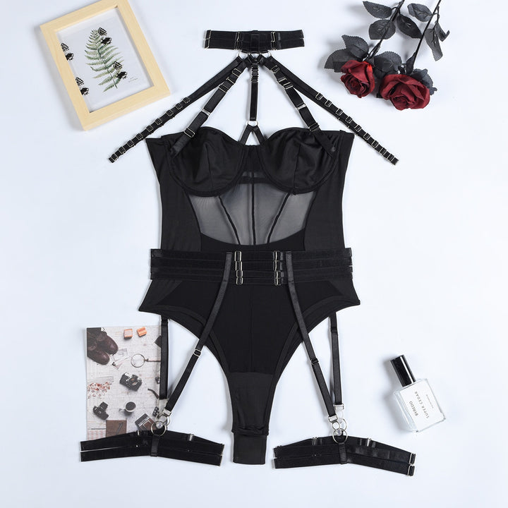 Fancy Garters Lingerie Bodysuit